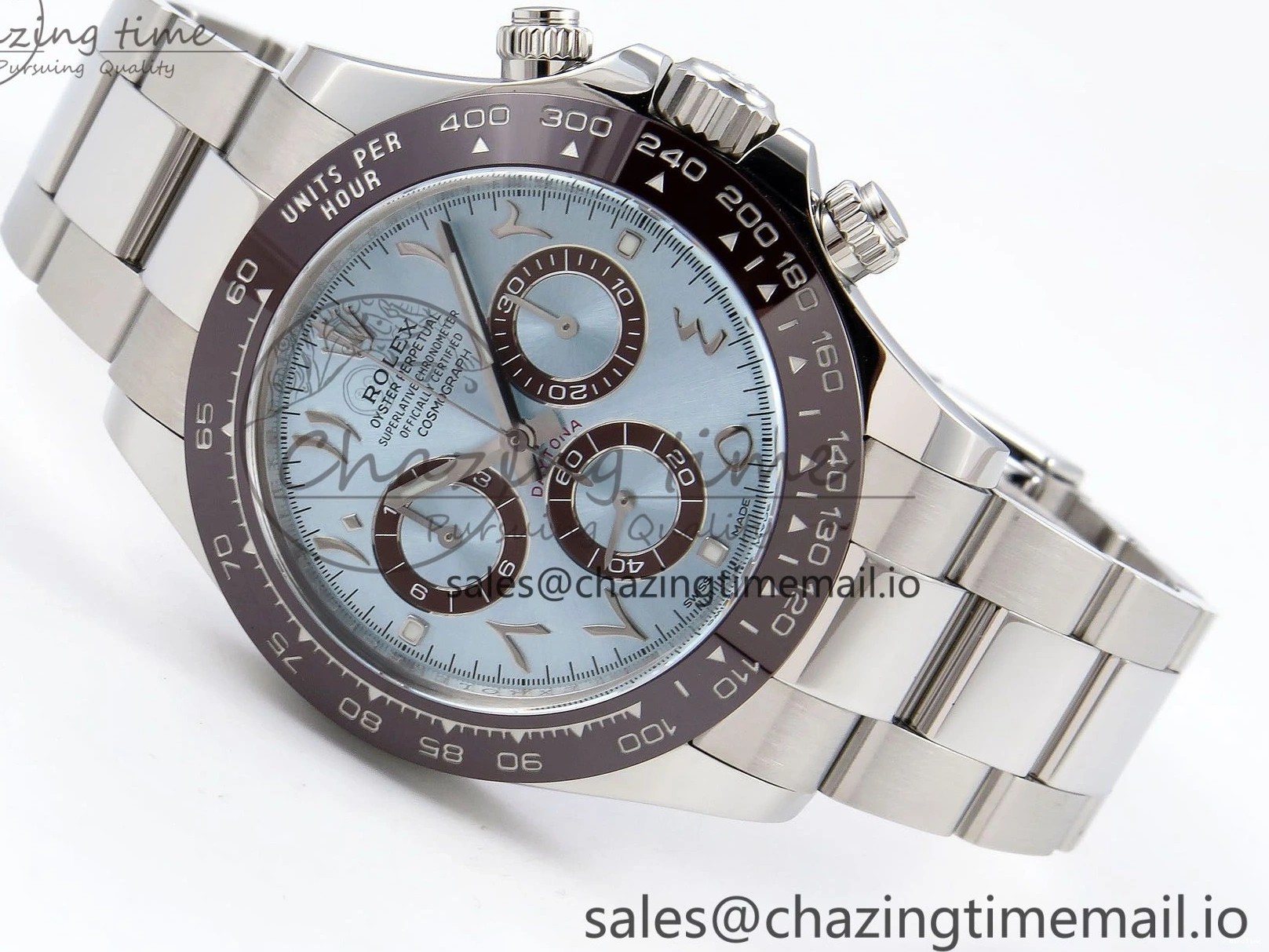 MiroTime 0216 Daytona 116506 Clean 1:1 Best Edition Ice Blue Dial Arabic Markers on SS Bracelet SA4130 V EasyCare 1344